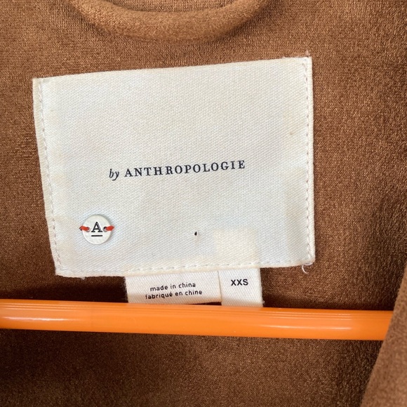 Anthropologie | Faux Suede Moto Jacket Brown Cropped Biker Size XXS - Picture 10 of 12